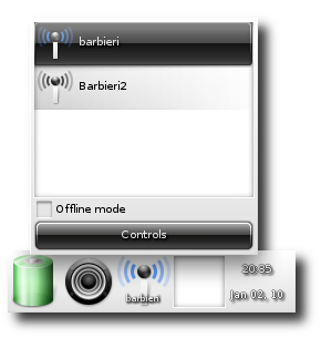 ConnMan module popup. ConnMan module popup.