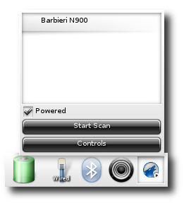 Enlightenment popup menu with discovered devices.